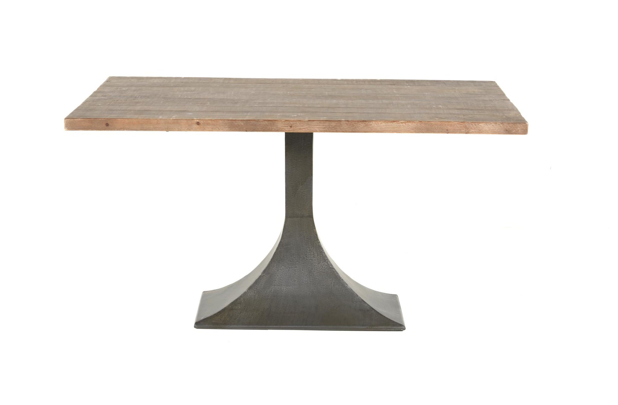 Makenzie Rect Dining Table in Medium Grey / Iron Base-Olde Door Company-Blue Hand Home