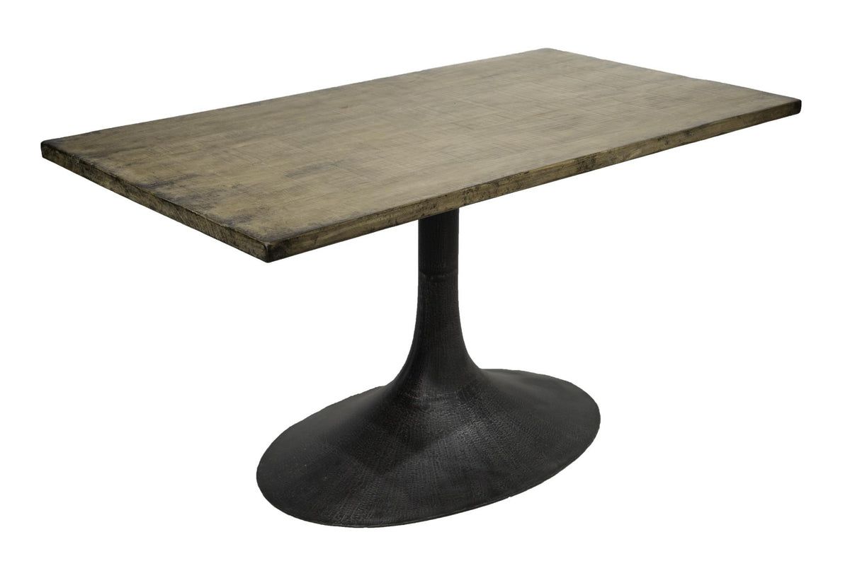 Megan Rect Dining Table in Antique Natural / Iron Base-Olde Door Company-Blue Hand Home