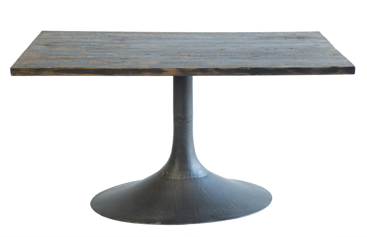 Megan Rect Dining Table in Antique Black / Iron Base-Olde Door Company-Blue Hand Home