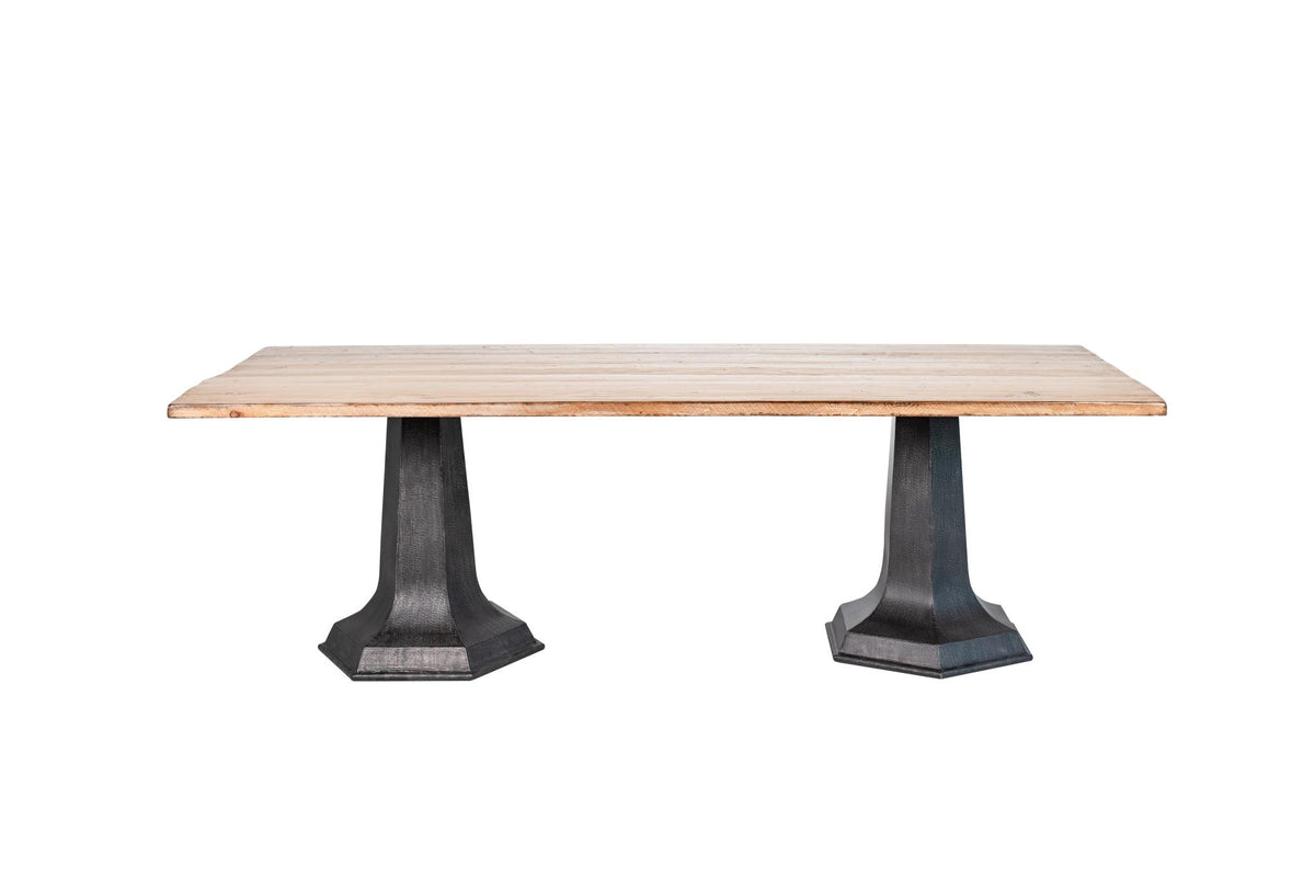 Bell Rect Dining Table in Antique Natural / Iron-Olde Door Company-Blue Hand Home