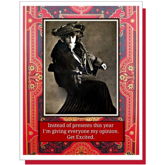 5.5x4.25" Greeting Card-Ümlaut Brooklyn-Blue Hand Home