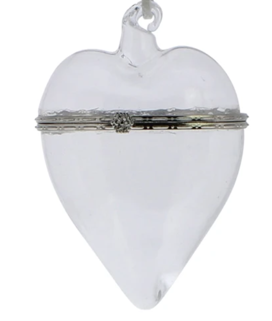 Glass Keepsake Box Ornament-HomArt-Blue Hand Home
