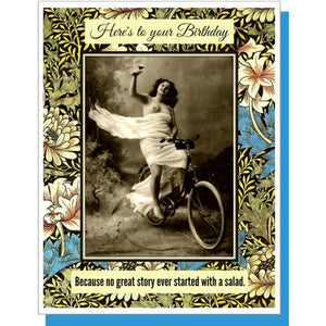 5.5x4.25" Greeting Card-Ümlaut Brooklyn-Blue Hand Home