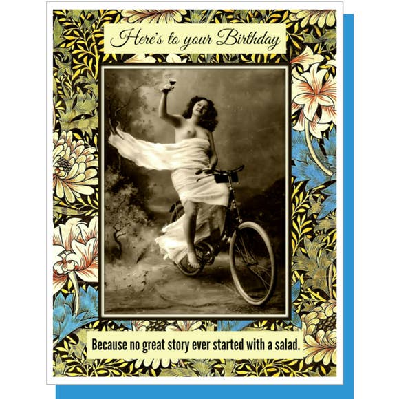 5.5x4.25" Greeting Card-Ümlaut Brooklyn-Blue Hand Home