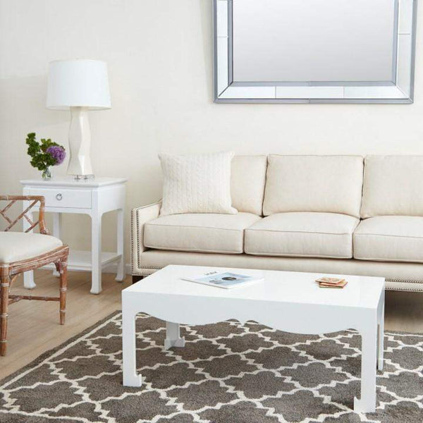 Villa & House - Harlow 1-Drawer Side Table In White-Bungalow 5-Blue Hand Home
