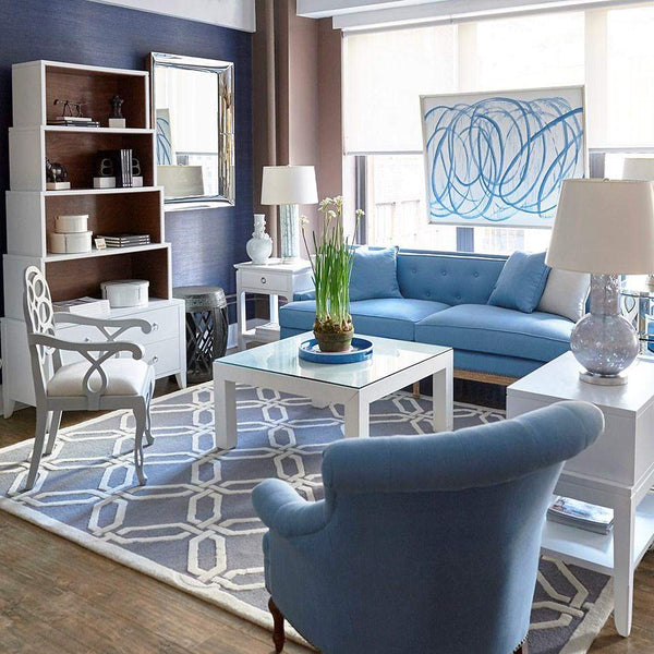 Villa & House - Harlow 1-Drawer Side Table In White-Bungalow 5-Blue Hand Home