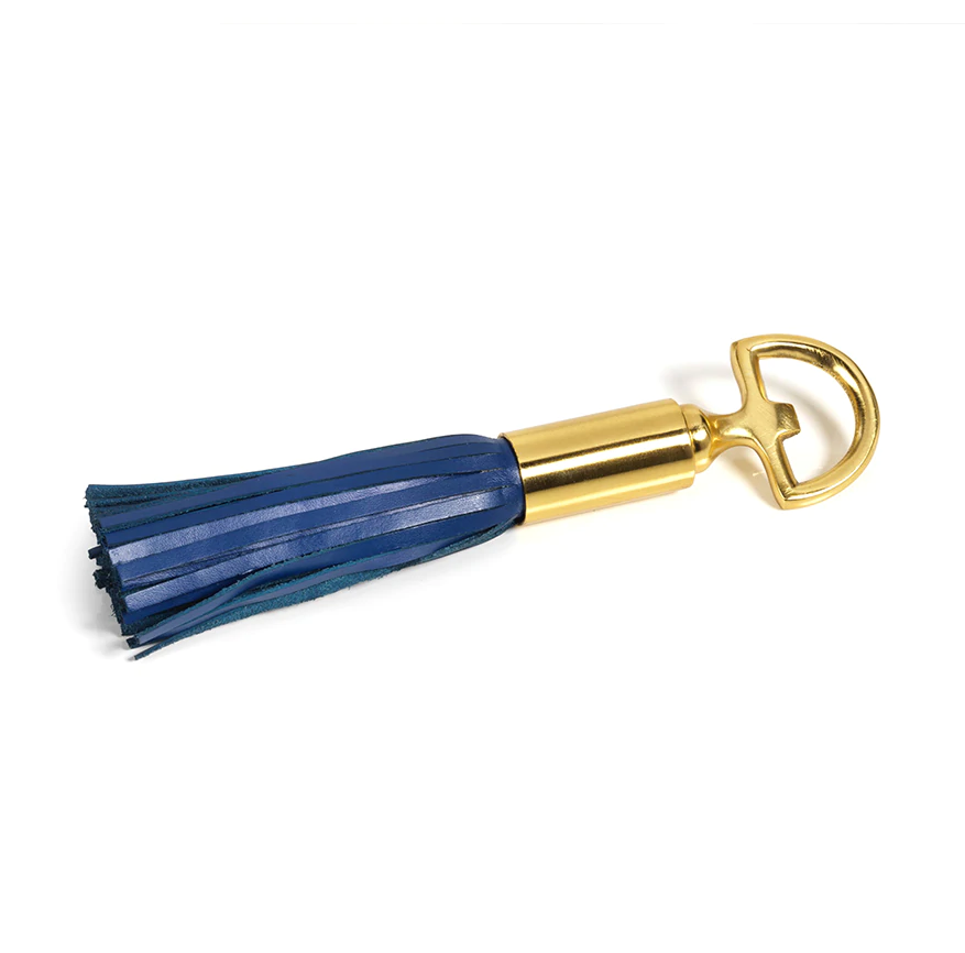 Royal Leather Tassel Bottle Opener-Blue Hand Home