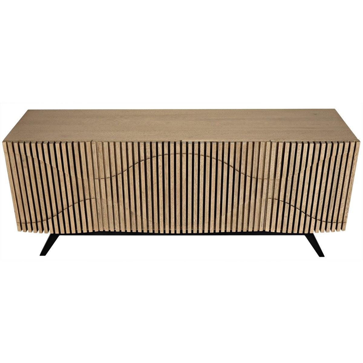 Noir Illusion Sideboard with Metal Base, Bleached Walnut-Noir Furniture-Blue Hand Home