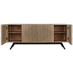 Noir Illusion Sideboard with Metal Base, Bleached Walnut-Noir Furniture-Blue Hand Home