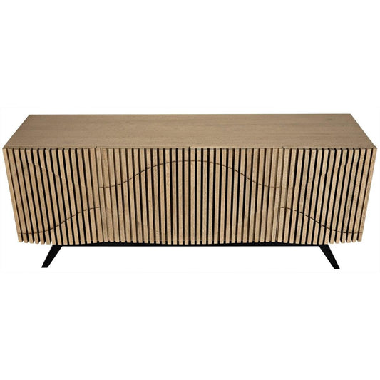 Noir Illusion Sideboard with Metal Base, Bleached Walnut-Noir Furniture-Blue Hand Home