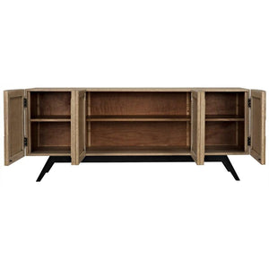 Noir Illusion Sideboard with Metal Base, Bleached Walnut-Noir Furniture-Blue Hand Home