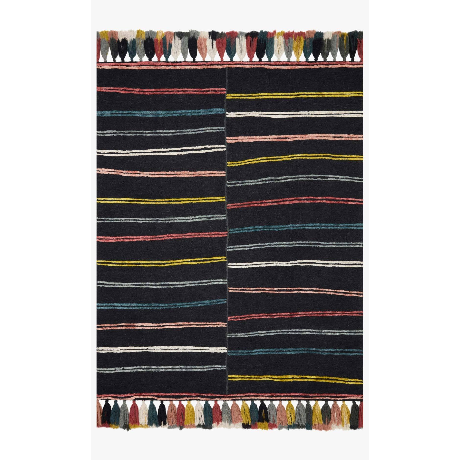 Justina Blakeney Jamila Rug Collection - JAA-01 Charcoal/Multi-Loloi Rugs-Blue Hand Home