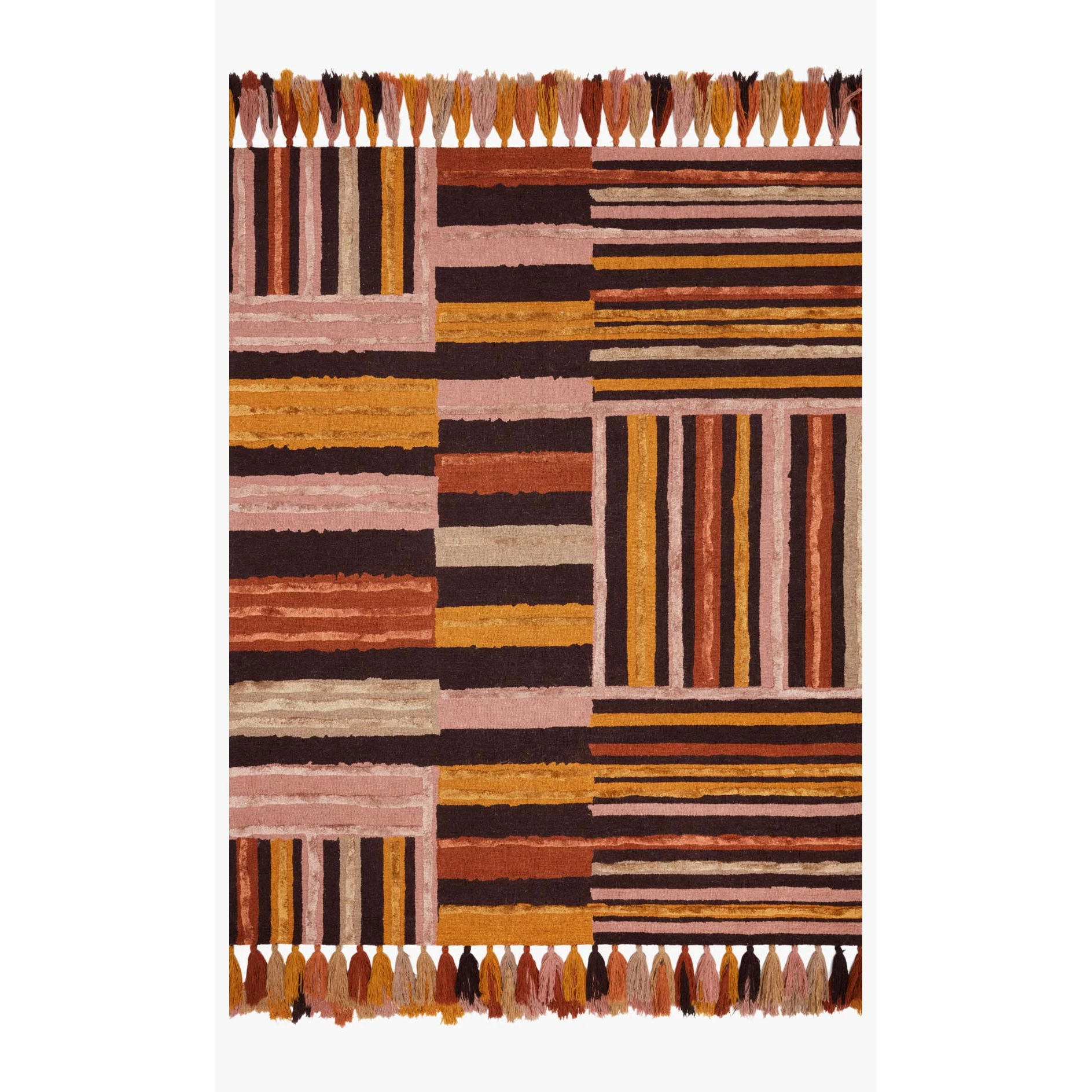 Justina Blakeney Jamila Rug Collection - JAA-04 Spice/Bordeaux-Loloi Rugs-Blue Hand Home