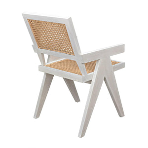 Noir Furniture Jude Chair with Caning, White Wash-Noir Furniture-Blue Hand Home