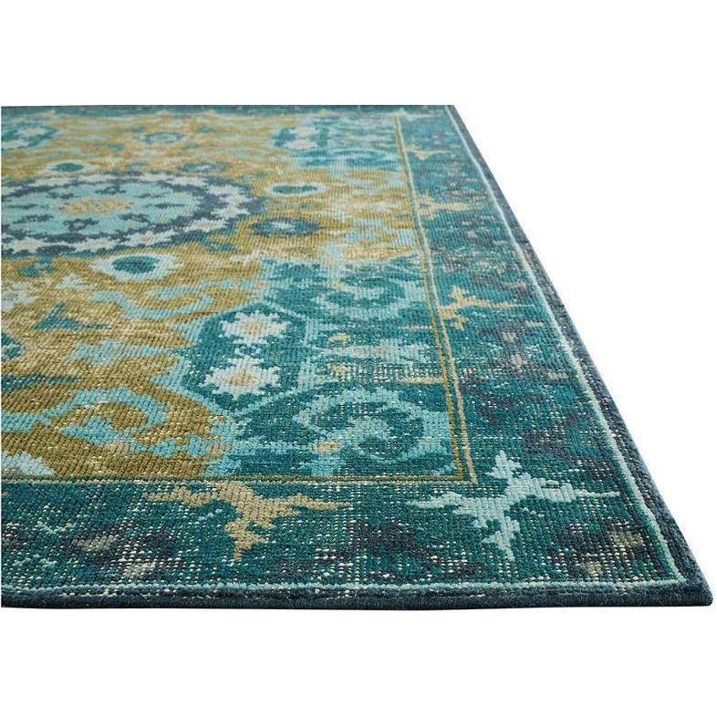 Jaipur Kai Rugs - Deep Teal and Avocado-Jaipur Living-Blue Hand Home