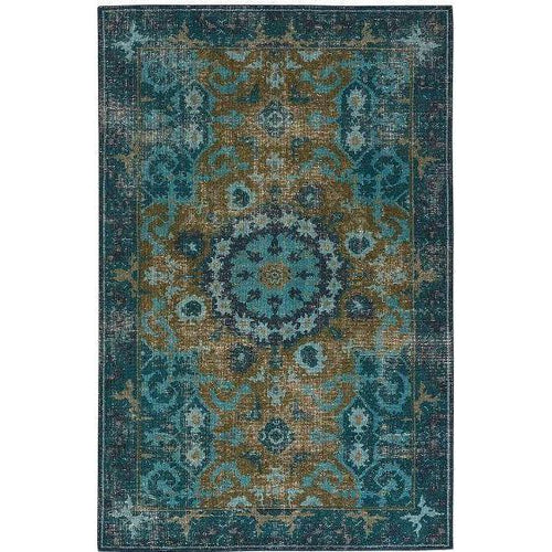 Jaipur Kai Rugs - Deep Teal and Avocado-Jaipur Living-Blue Hand Home