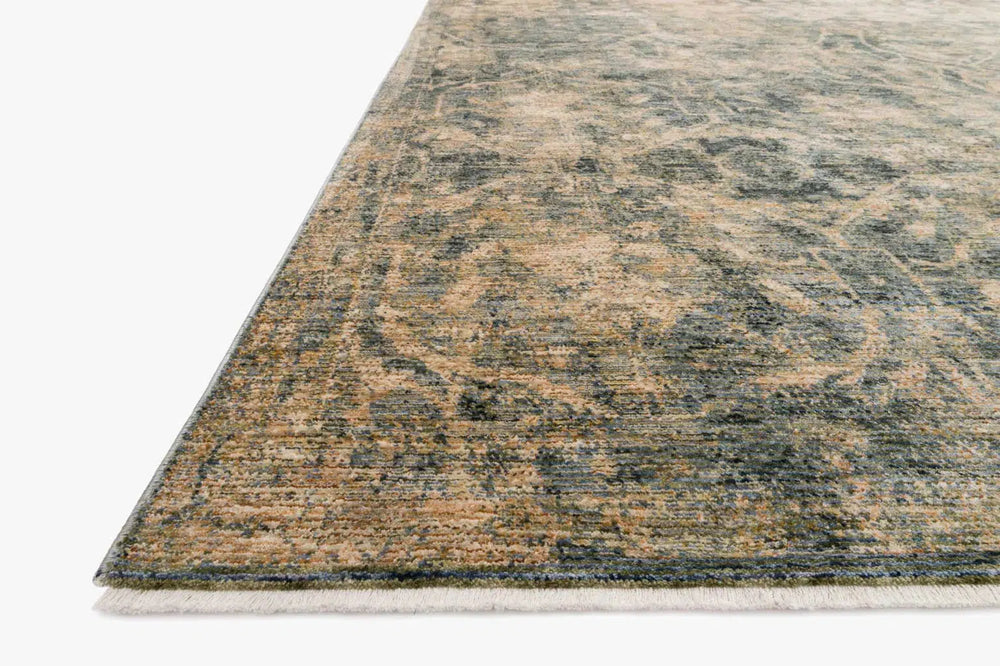 Kennedy Rug Magnolia Home by Joanna Gaines - KEN-02 Lagoon/Sand-Loloi Rugs-Blue Hand Home