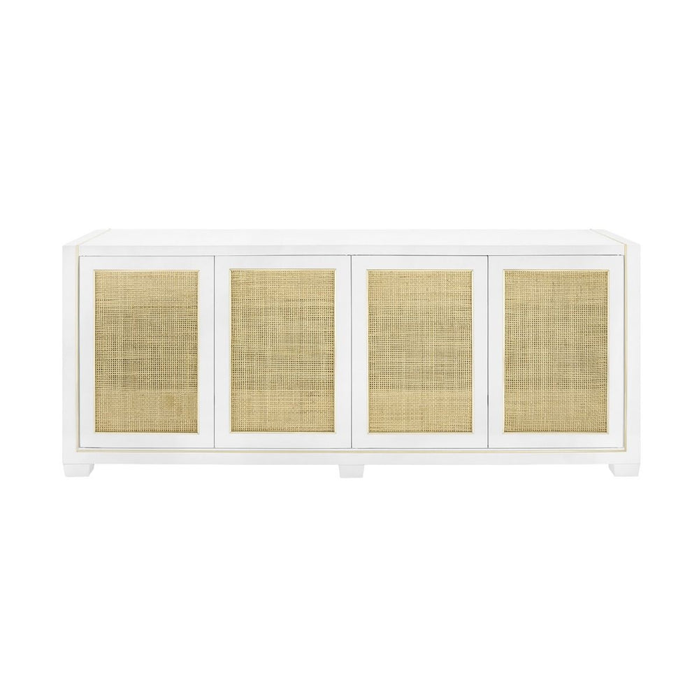 Villa & House - Karen 4-Door Cabinet, White-Bungalow 5-Blue Hand Home