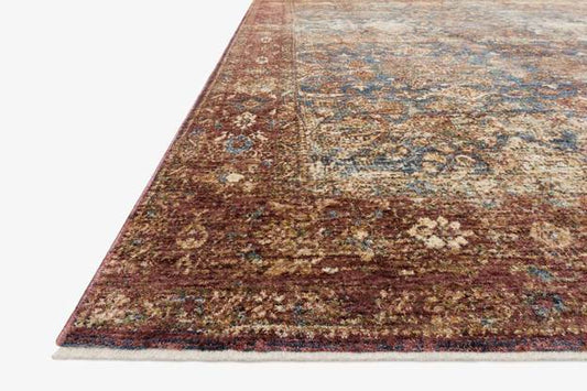 Kennedy Rug Magnolia Home by Joanna Gaines - KEN-05 Denim/Brick-Loloi Rugs-Blue Hand Home
