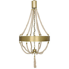 Alec Chandelier, Antique Brass and Rope