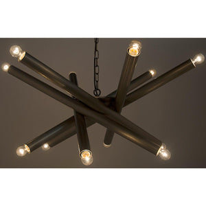 Lex Chandelier, Metal with Antique Silver Finish-Noir Furniture-Blue Hand Home