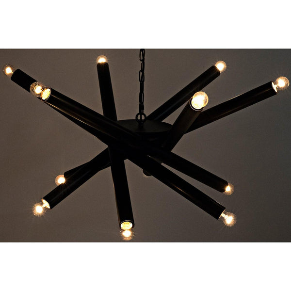 Lex Chandelier, Black Steel-Noir Furniture-Blue Hand Home