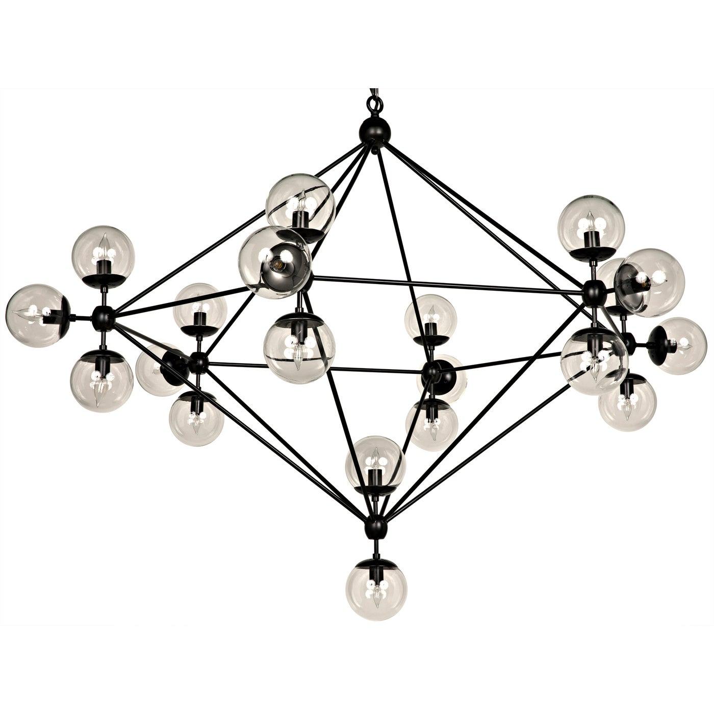 Pluto Chandelier, Large, Black Steel