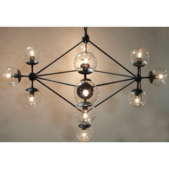 Pluto Chandelier, Small, Black Steel