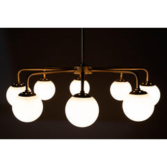 Larenta Chandelier, Antique Brass and Glass