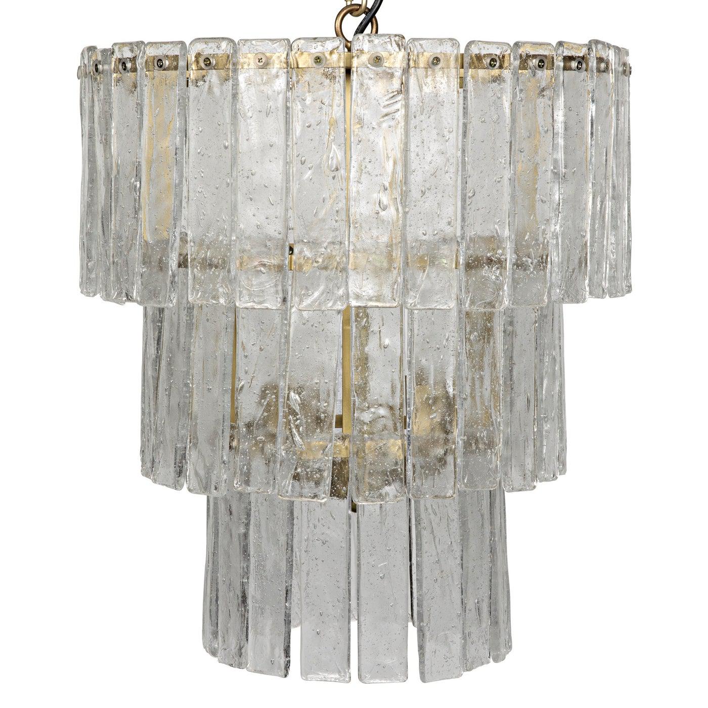 Bruna Chandelier, Small, Metal with Brass Finish-Noir Furniture-Blue Hand Home