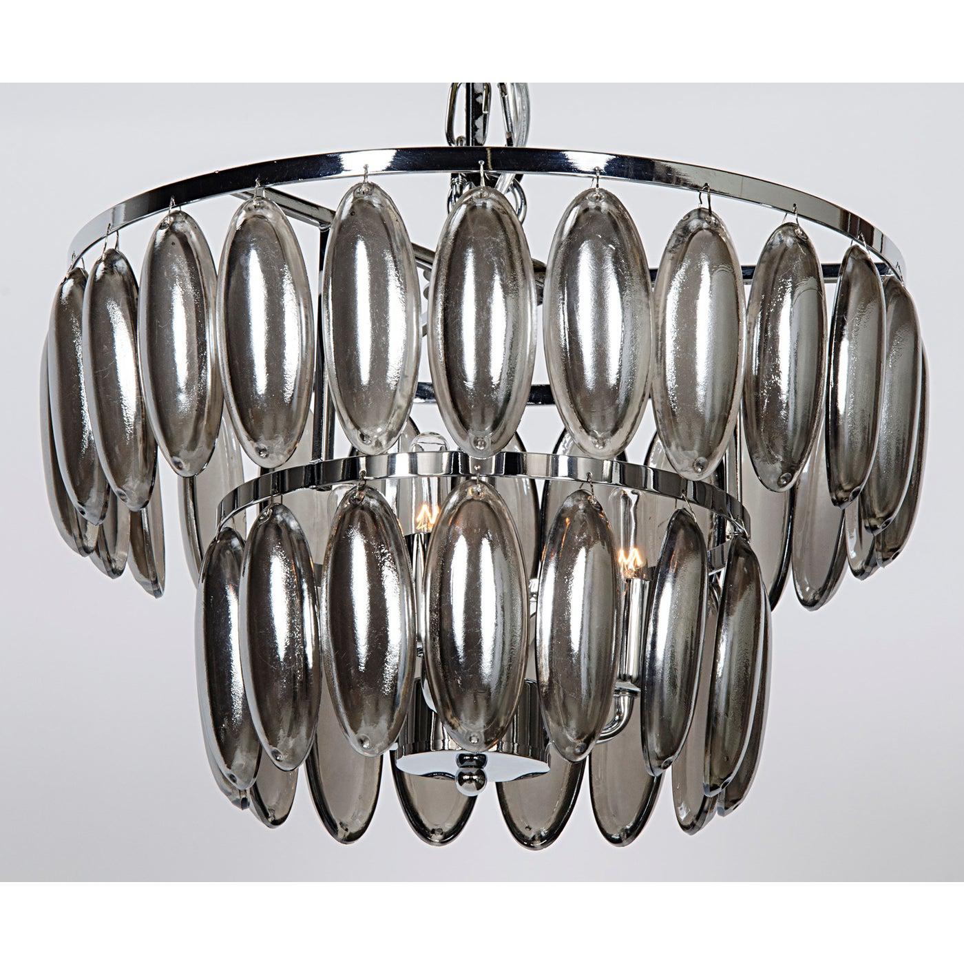 Lolita Chandelier, Small, Chrome Finish and Glass-Noir Furniture-Blue Hand Home