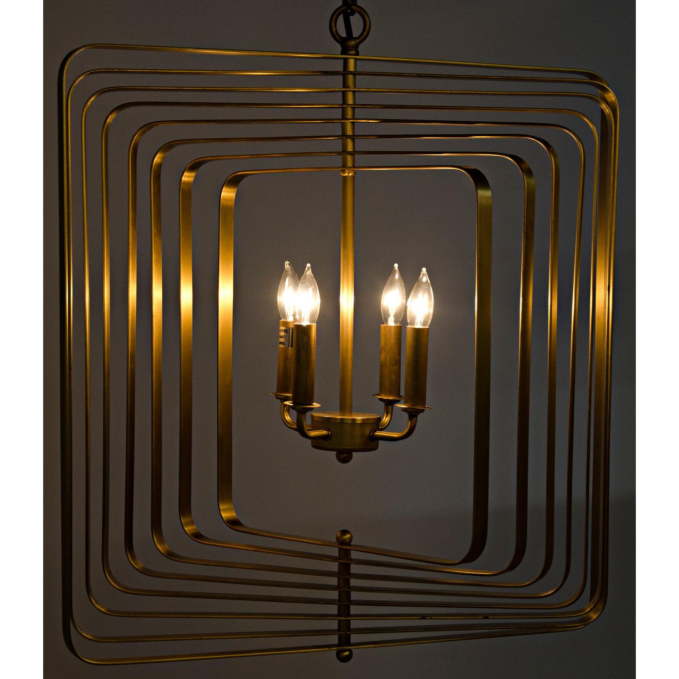 Dimaclema Chandelier, Small, Metal with Brass Finish-Noir Furniture-Blue Hand Home