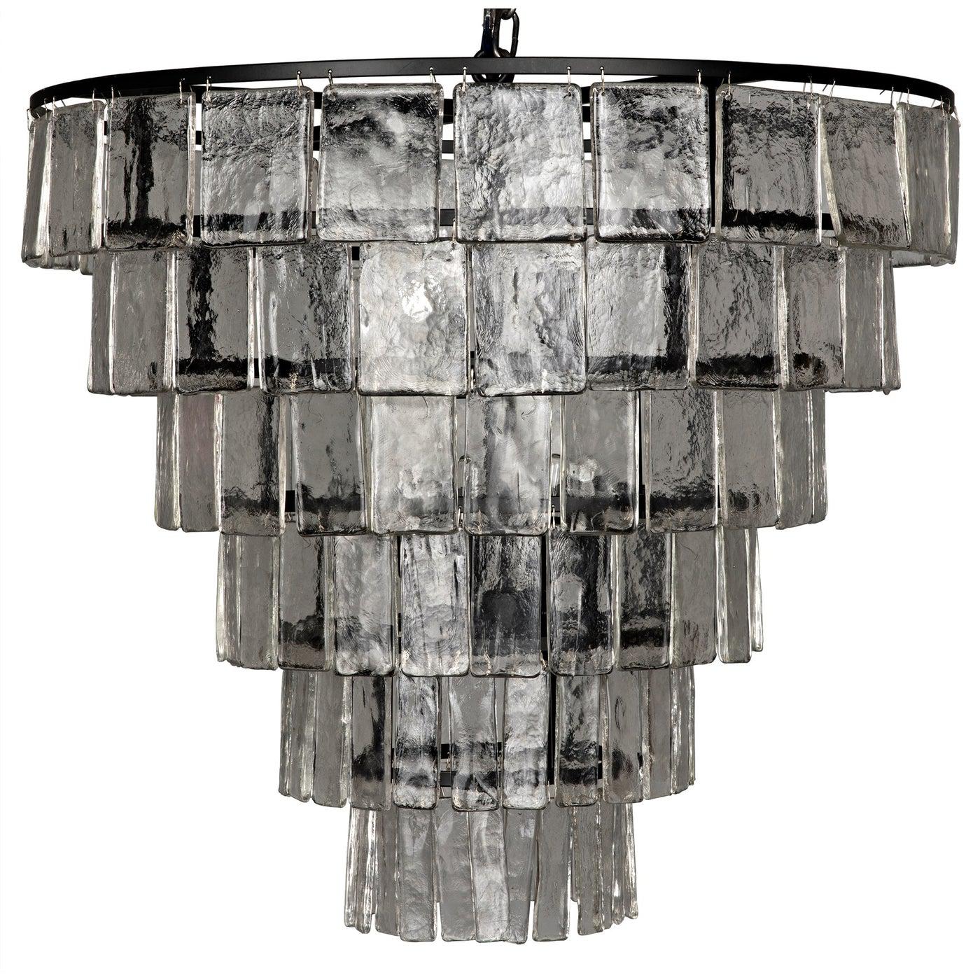 Carnegie Chandelier, Large, Black Steel-Noir Furniture-Blue Hand Home