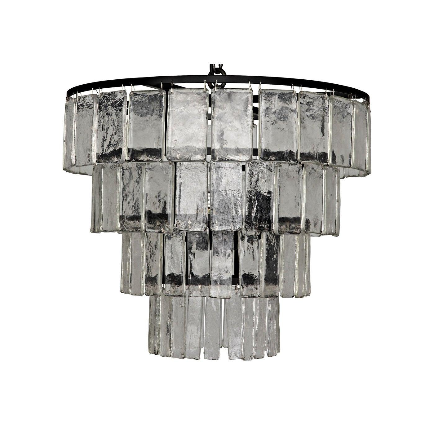 Carnegie Chandelier, Medium, Black Steel-Noir Furniture-Blue Hand Home