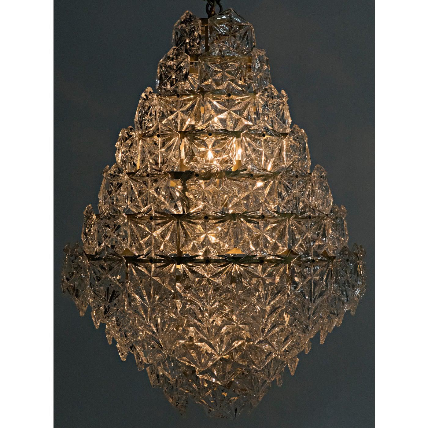 Neive Chandelier, Large, Metal with Brass Finish