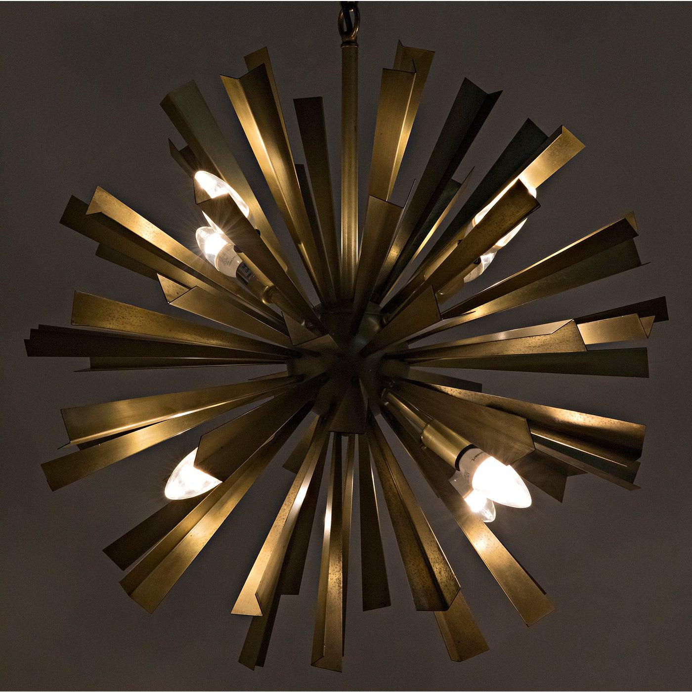 Bero Chandelier, Metal with Brass Finish