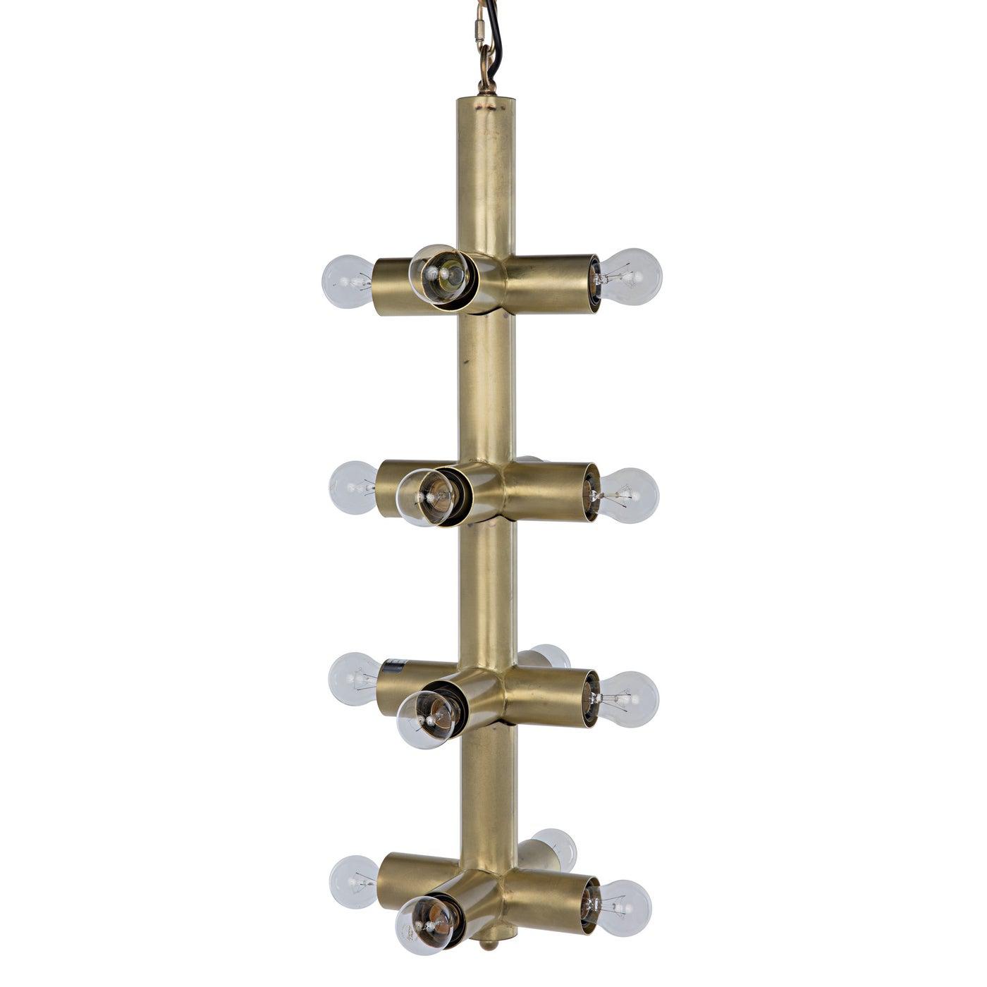 Axe Chandelier, Metal with Brass Finish