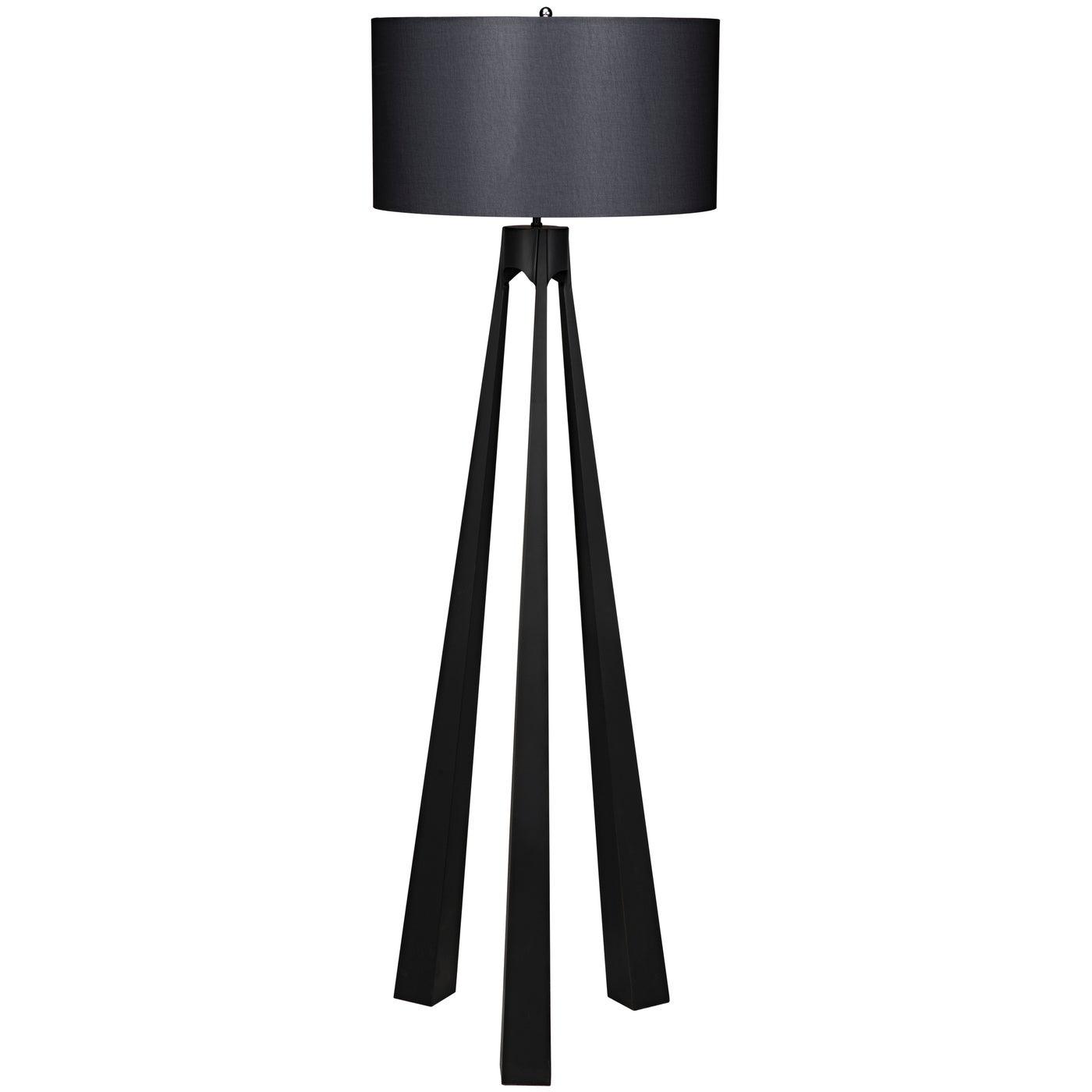 Lore Floor Lamp with Shade-Noir Furniture-Blue Hand Home