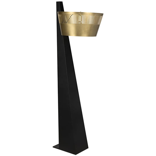 Claudius Floor Lamp, Black of Brass Finished Steel-Noir Furniture-Blue Hand Home