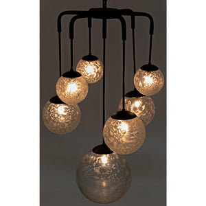 Artemis Chandelier, Steel with Black Finish-Noir Furniture-Blue Hand Home