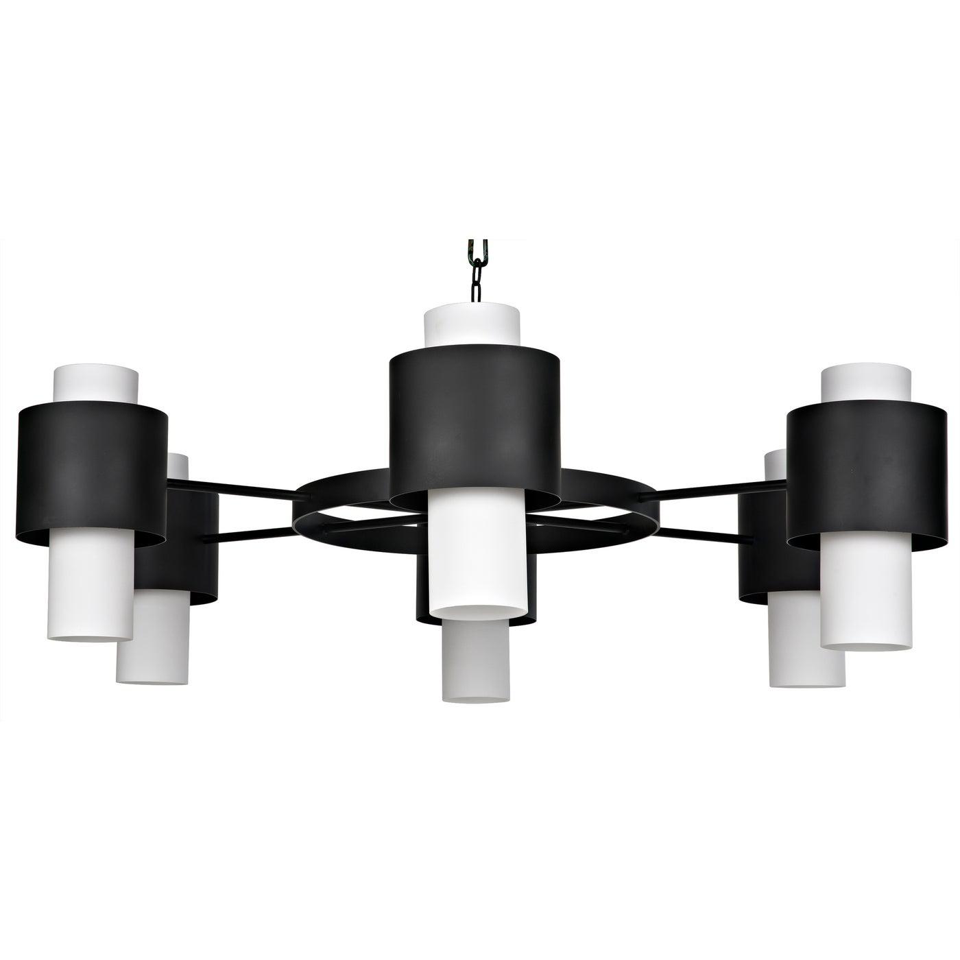 Socrates Chandelier, Steel with Black Finish-Noir Furniture-Blue Hand Home