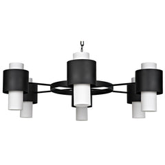 Socrates Chandelier, Steel with Black Finish