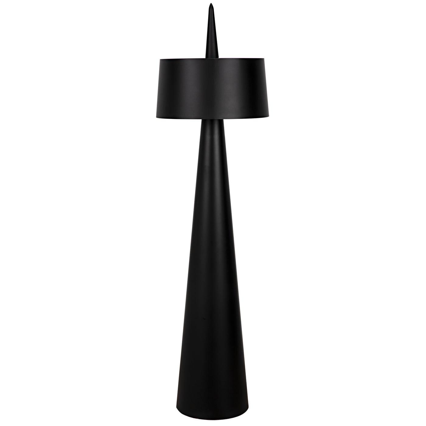 Moray Floor Lamp, Black Steel