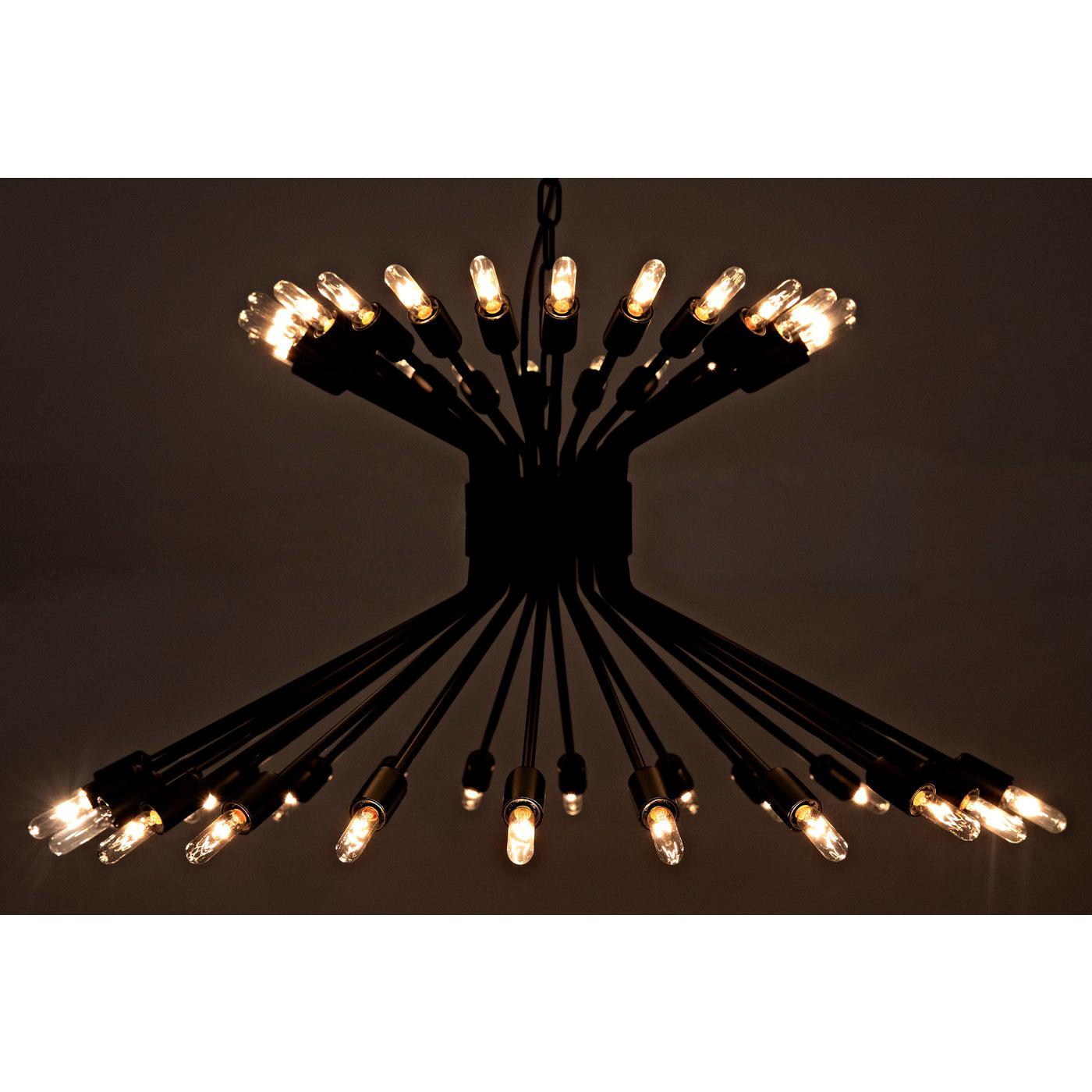 Mancini Chandelier, Black Steel