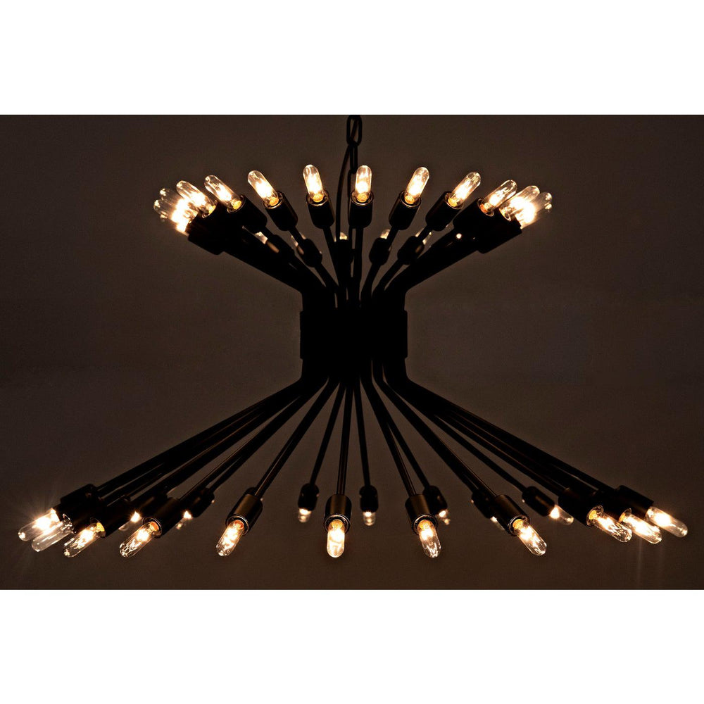 Mancini Chandelier, Black Steel-Noir Furniture-Blue Hand Home