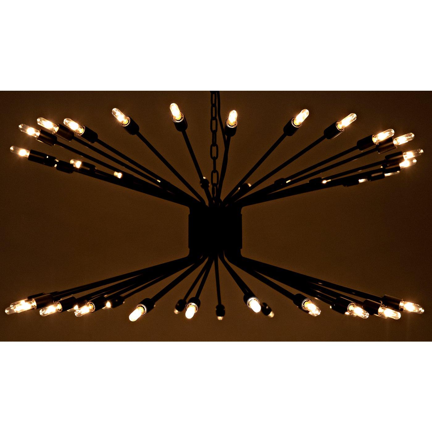 Lampberto Chandelier, Black Steel