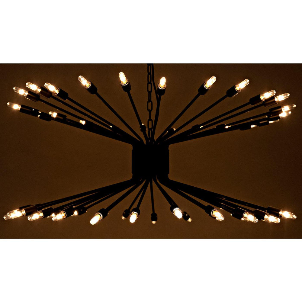 Lampberto Chandelier, Black Steel-Noir Furniture-Blue Hand Home