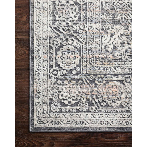 Lucia Rugs by Loloi - LUC-03 Steel / Ivory-Loloi Rugs-Blue Hand Home