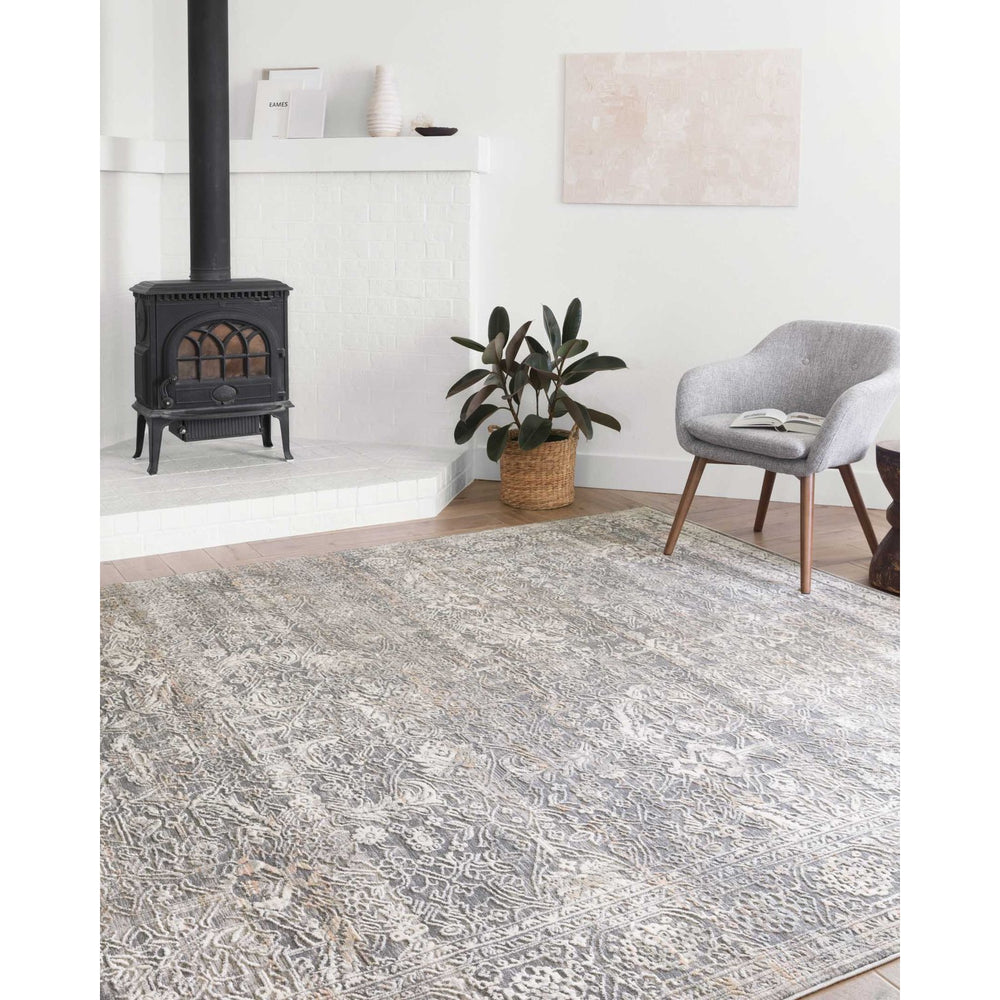 Lucia Rugs by Loloi - LUC-03 Steel / Ivory-Loloi Rugs-Blue Hand Home