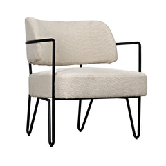 Noir Zeus Chair, Metal and Boucle Fabric-Noir Furniture-Blue Hand Home